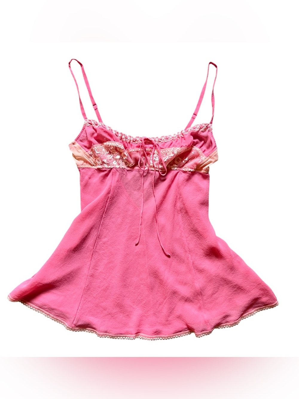 Y2k Vintage Victoria's Secret Pink Lemonade Silk Milkmaid Babydoll Size M - Picture 7 of 15